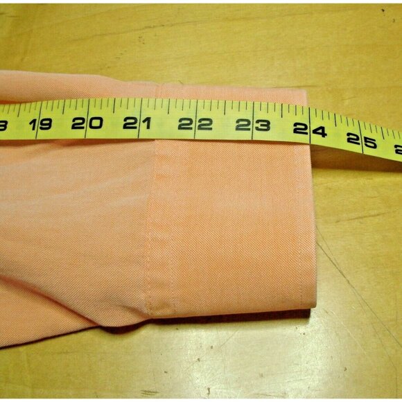 Peter Millar Mens XL Perfect Pinpoint Dress Shirt Peach Button Down Long Sleeve - Picture 8 of 8